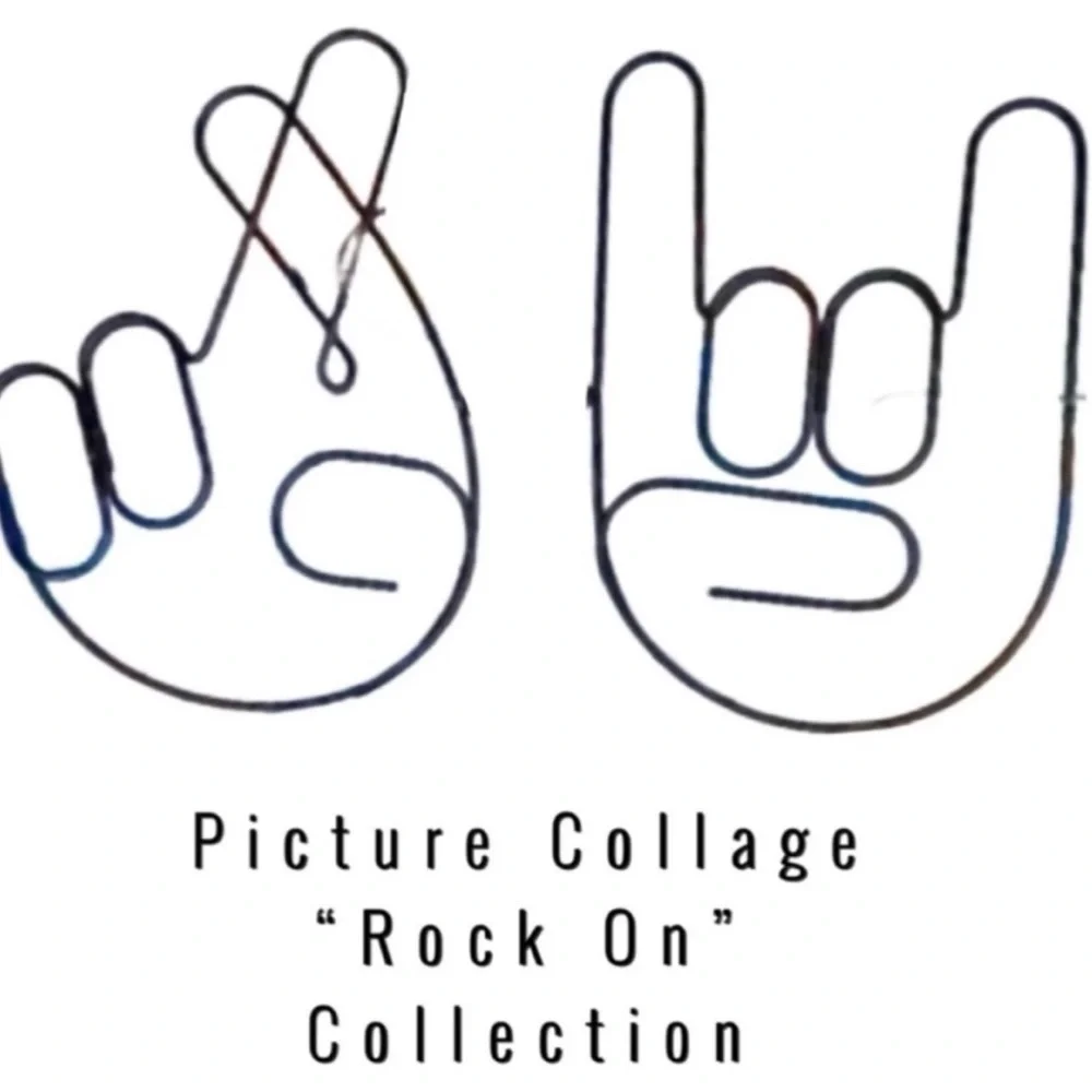 Umbra U Loft Rock On Crossed Fingers Wire Photo Holders Set of 2-new